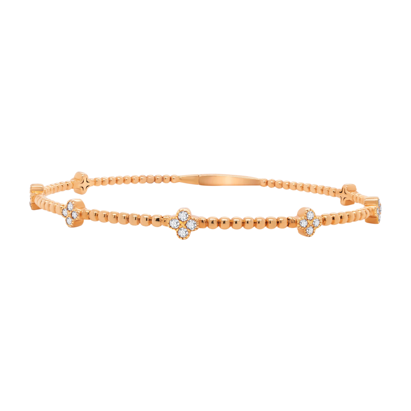 Classic Ball Setting Flex Bangle – 14K Gold Lab-Grown Diamond Bracelet