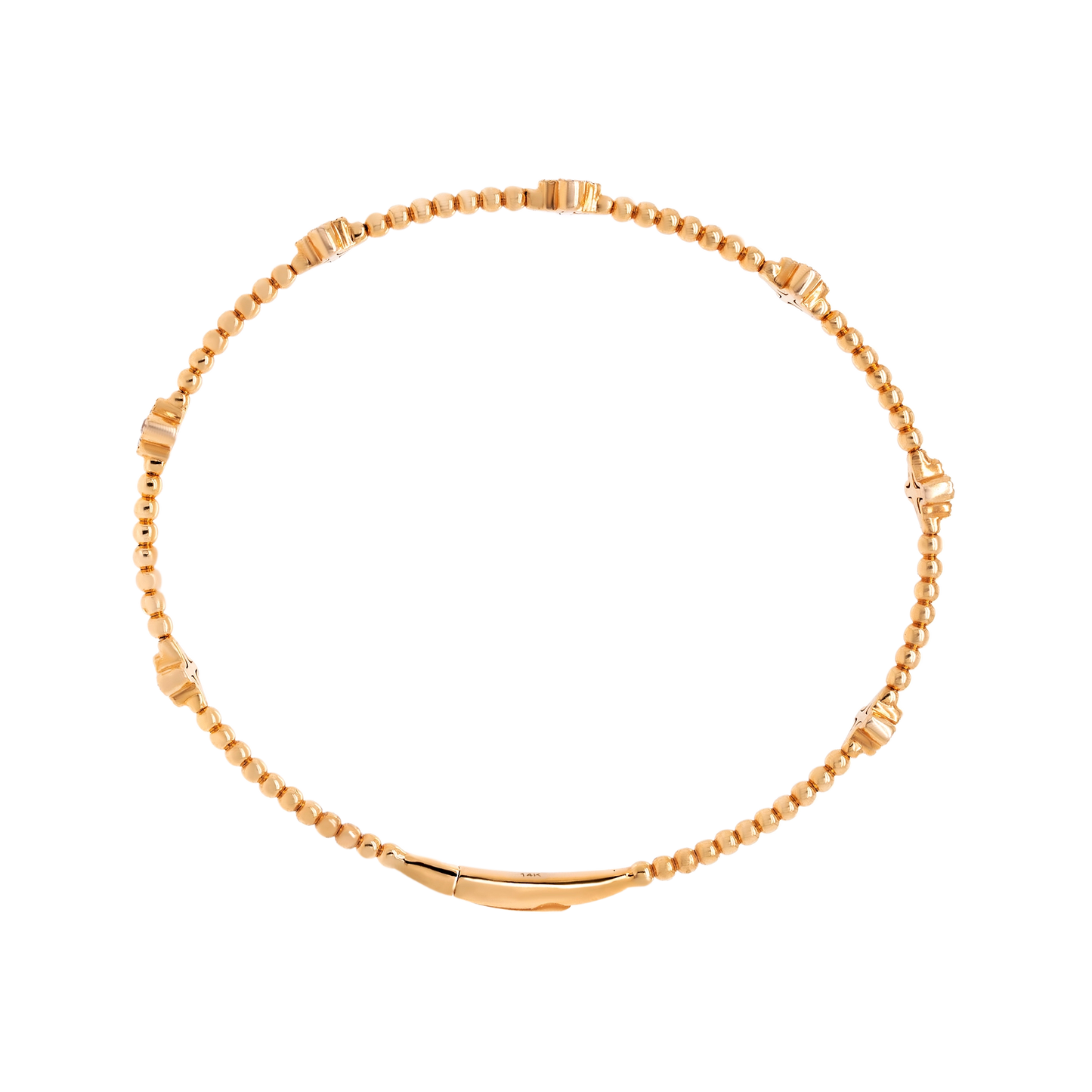 Classic Ball Setting Flex Bangle – 14K Gold Lab-Grown Diamond Bracelet