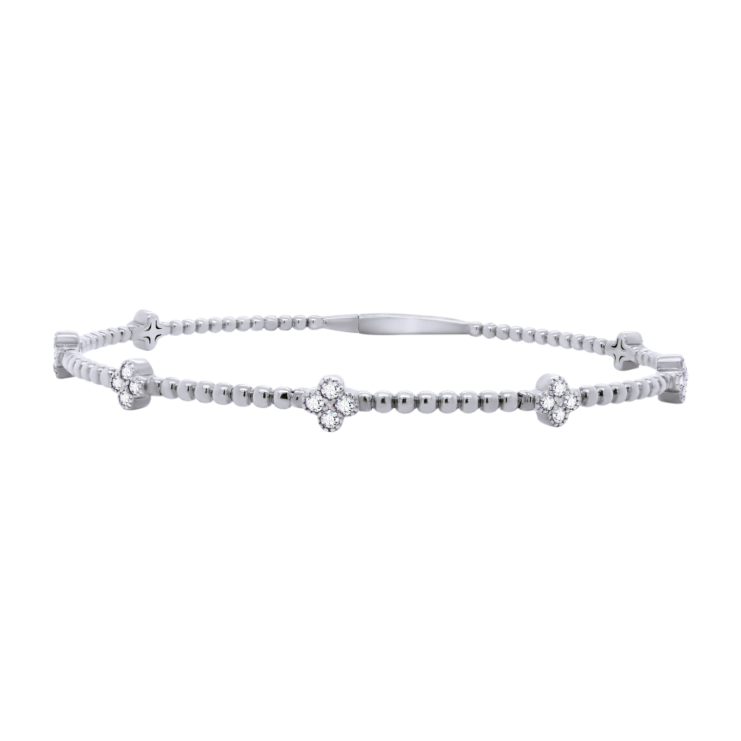 Classic Ball Setting Flex Bangle – 14K Gold Lab-Grown Diamond Bracelet