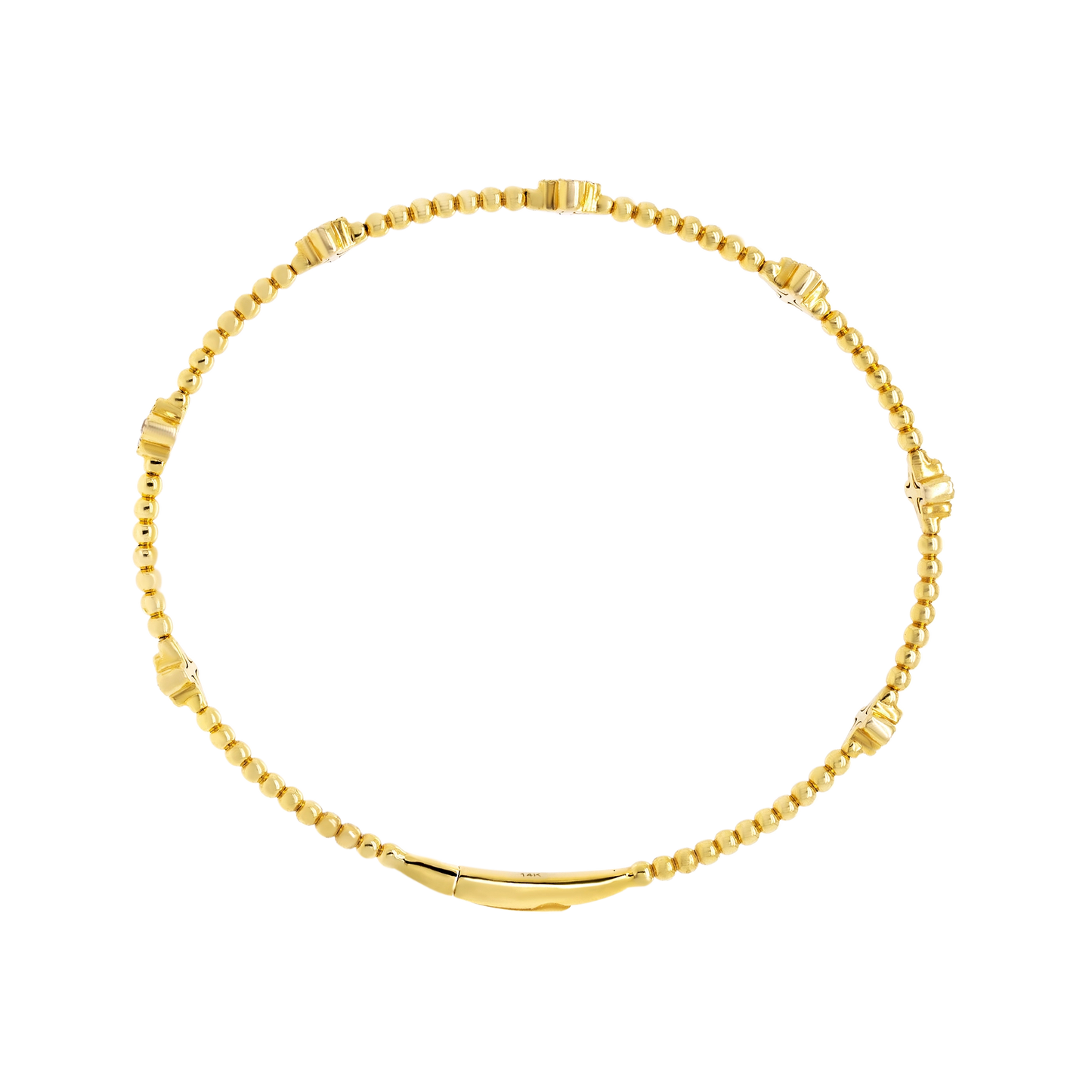 Classic Ball Setting Flex Bangle – 14K Gold Lab-Grown Diamond Bracelet
