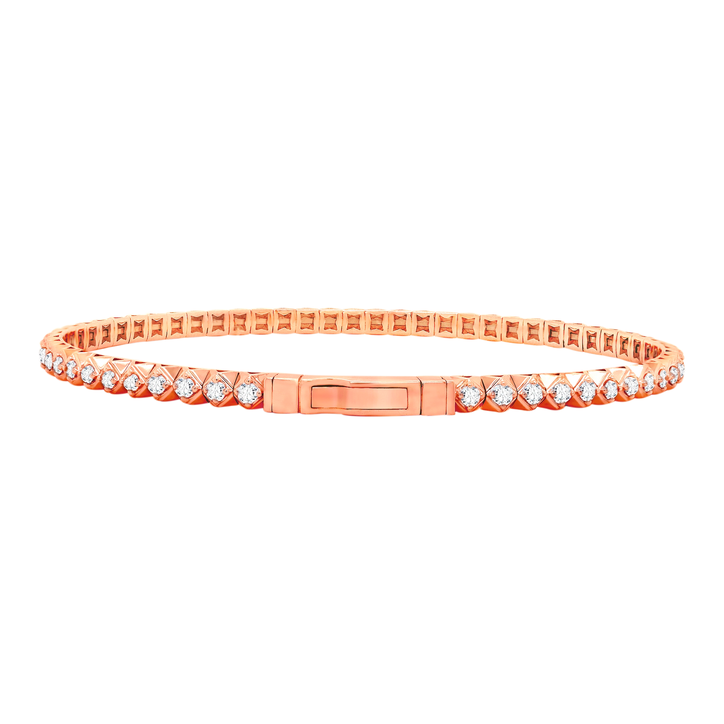 Full Setting Flex Bangle – 14K Gold Lab-Grown Diamond Bracelet