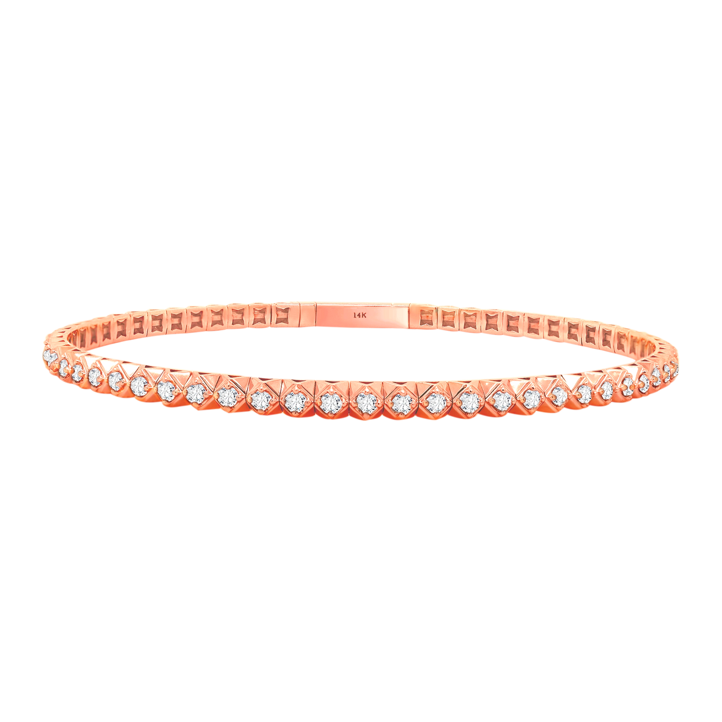Full Setting Flex Bangle – 14K Gold Lab-Grown Diamond Bracelet