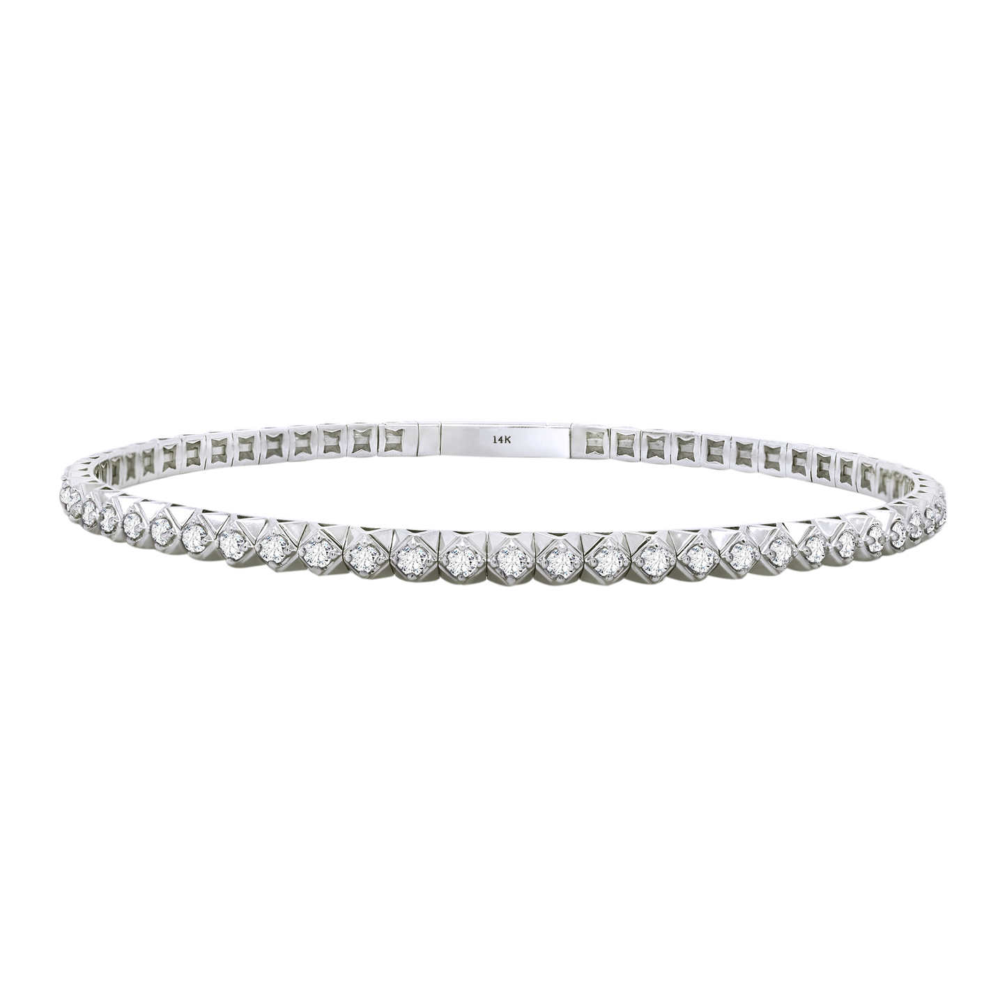 Full Setting Flex Bangle – 14K Gold Lab-Grown Diamond Bracelet