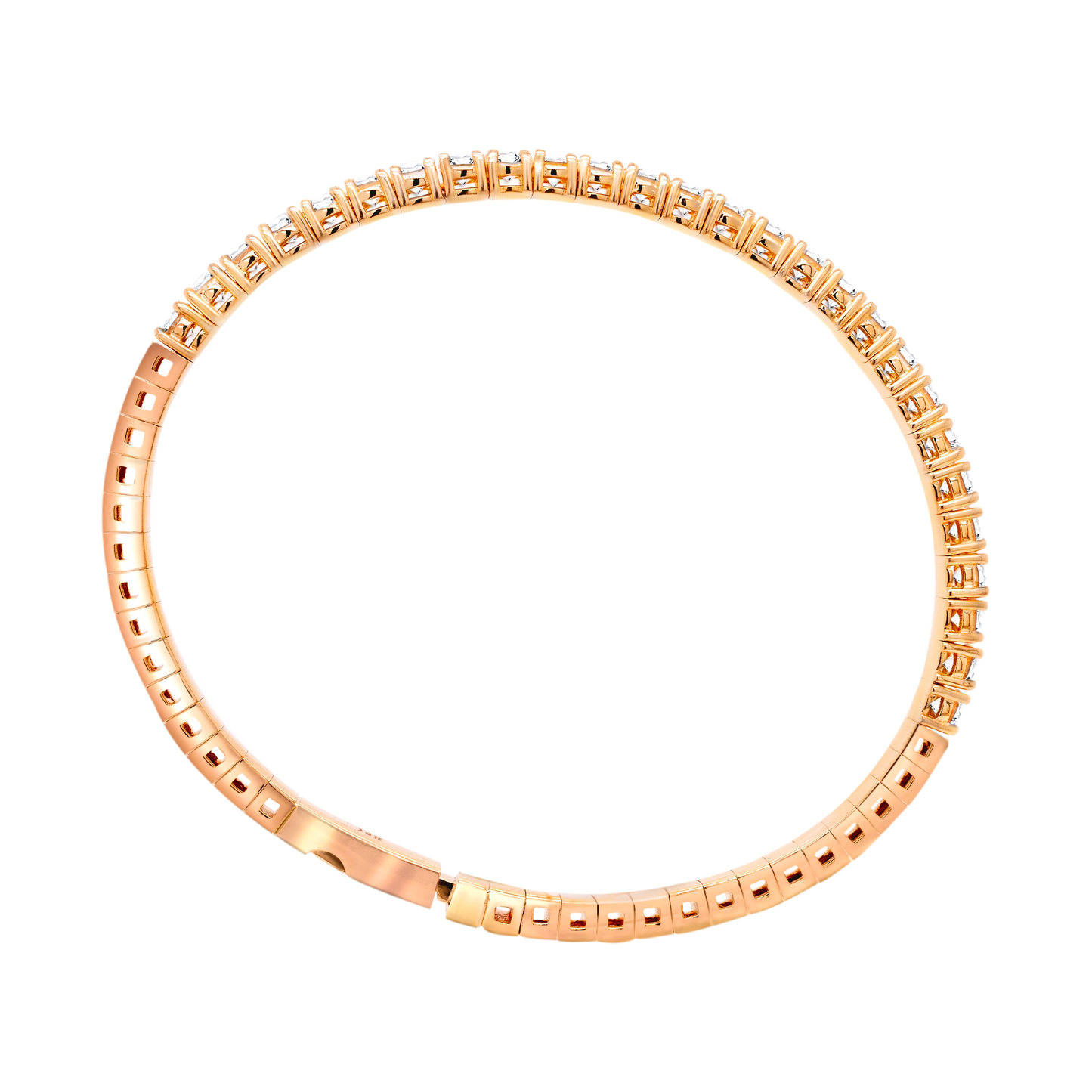 Half Setting Flex Bangle – 14K Gold Lab-Grown Diamond Bracelet