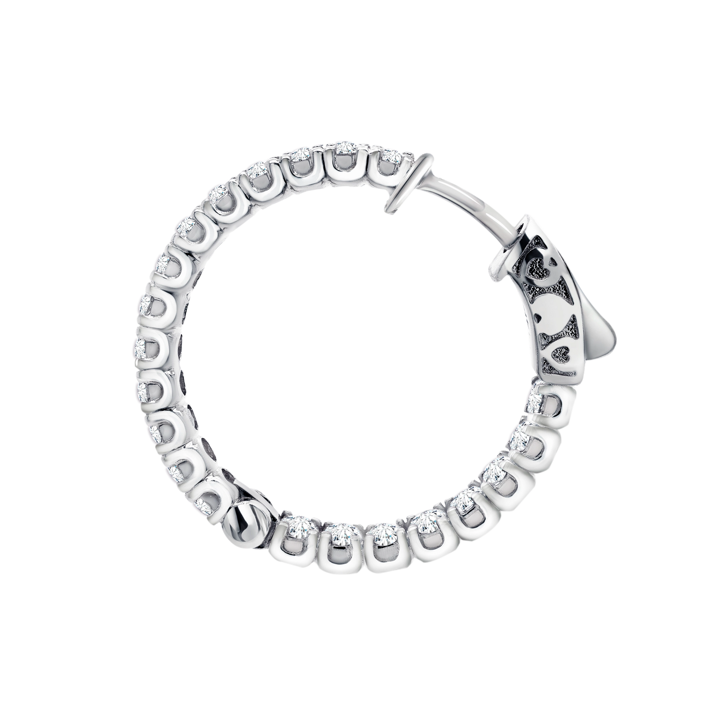 14K Gold U-Prong Lab-Grown Diamond Hoop Earrings