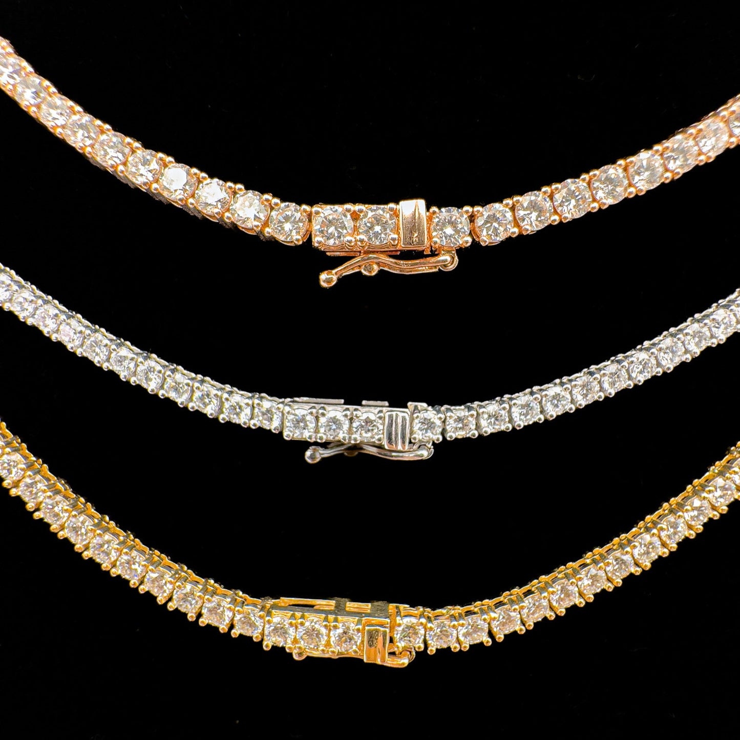 14k Gold Classic 4 Prong Lab-Grown Diamond Tennis Necklace, 16"~22"