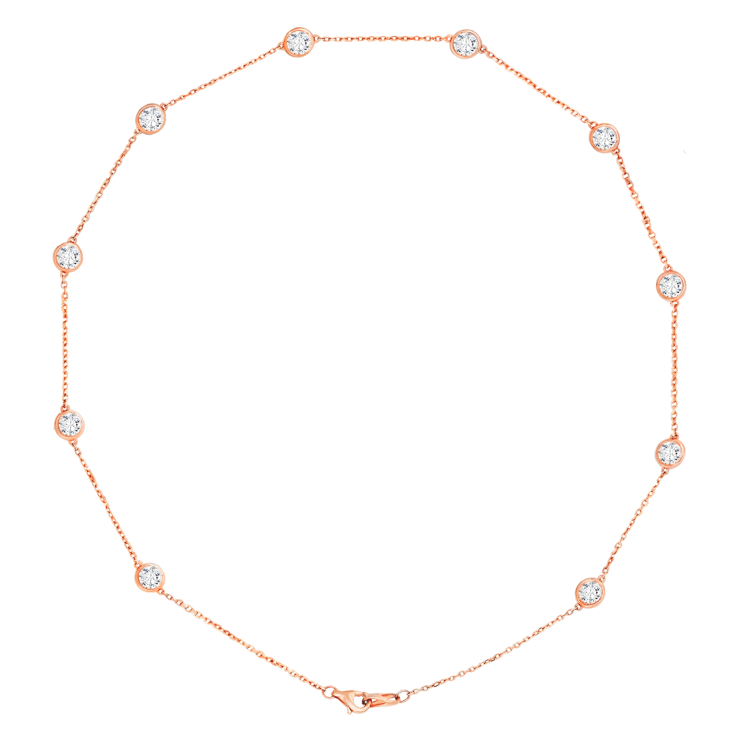 14k Gold Standard Stationed Lab-Grown Diamond by the Yard Necklace