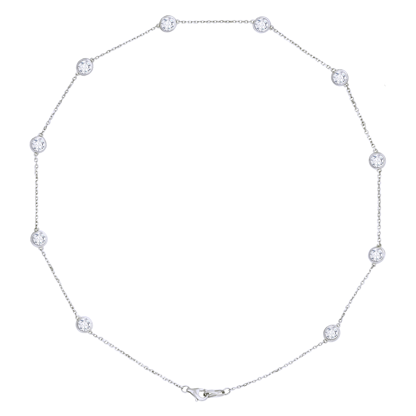 14k Gold Standard Stationed Lab-Grown Diamond by the Yard Necklace