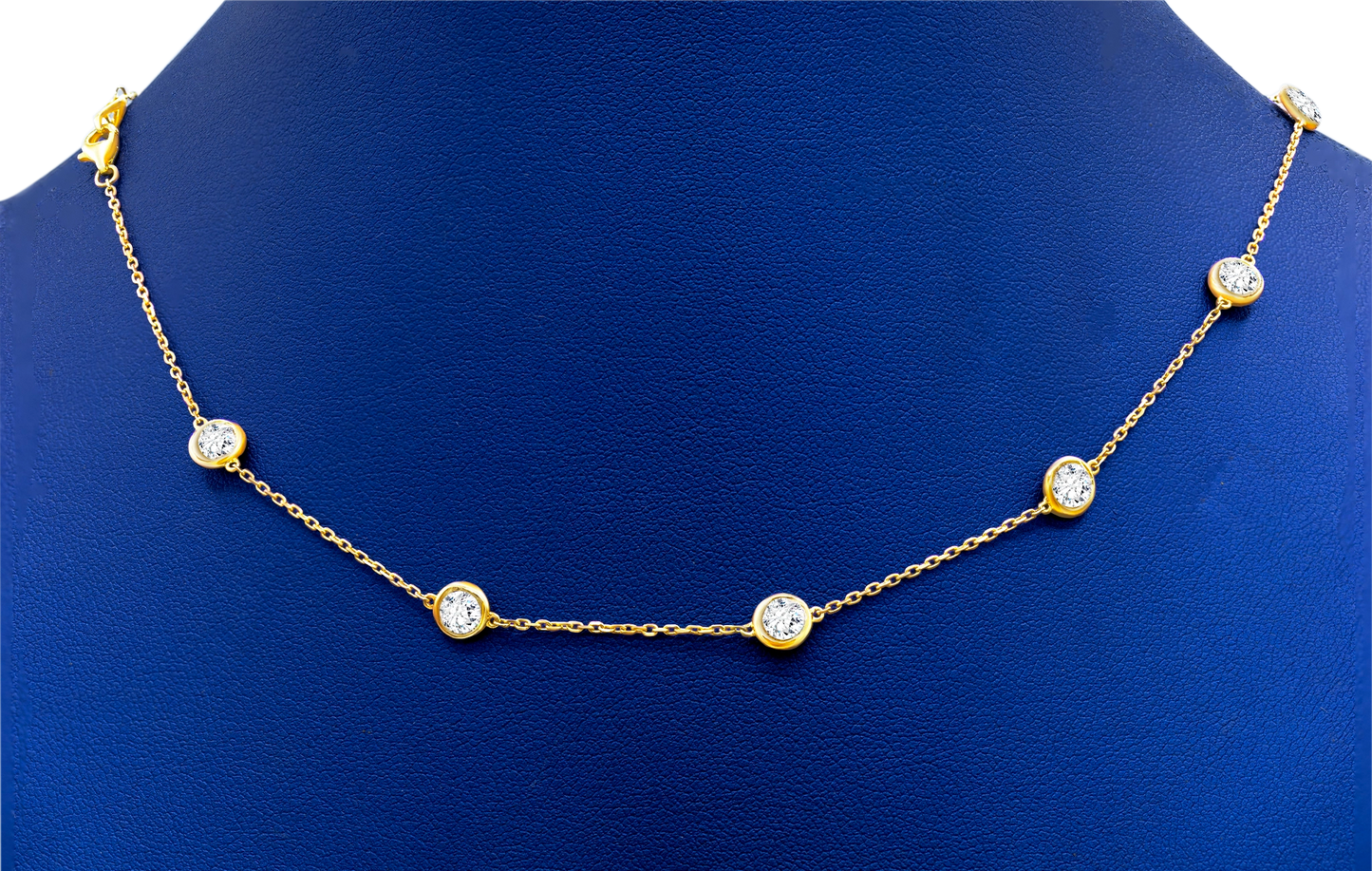14k Gold Standard Stationed Lab-Grown Diamond by the Yard Necklace