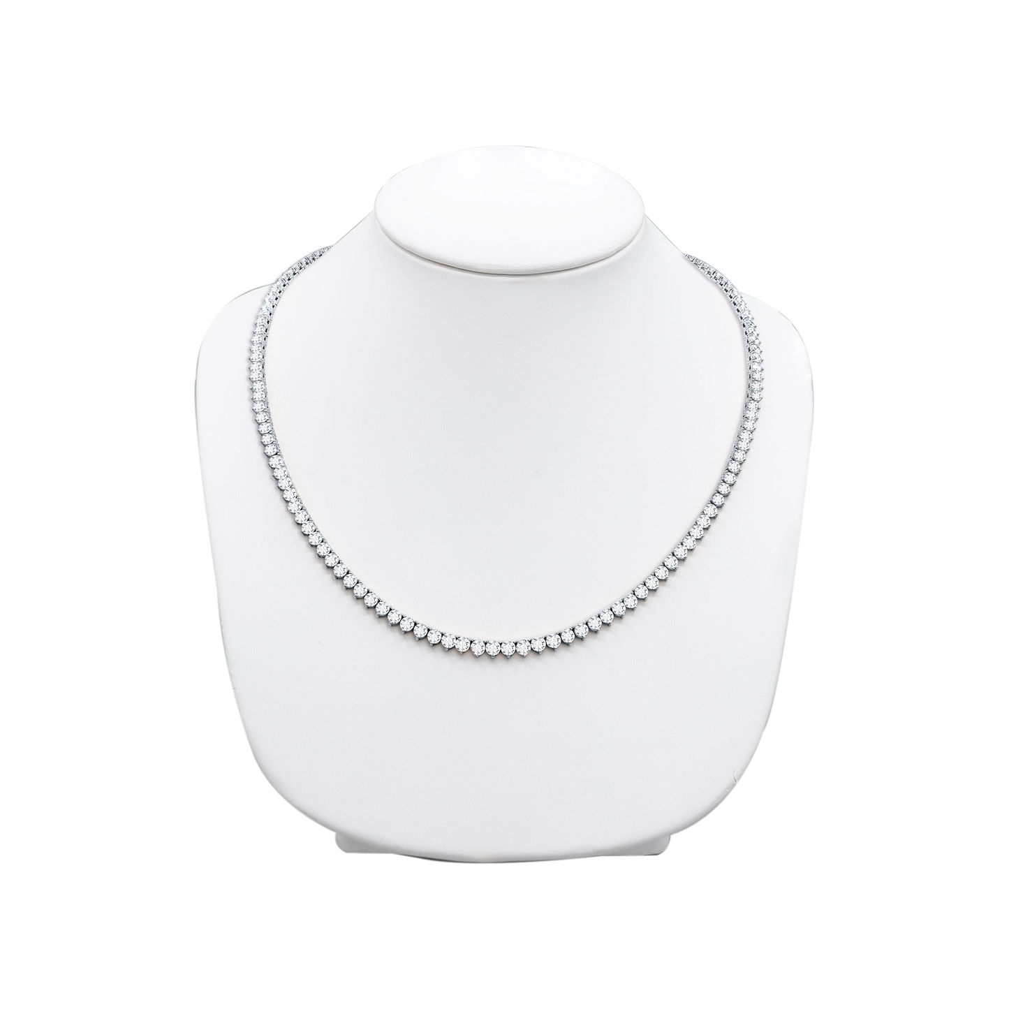 14k Gold3-Prong Lab-Grown Diamond Tennis Necklace – 16"