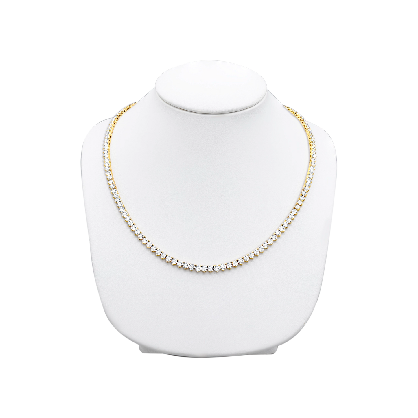 14k Gold3-Prong Lab-Grown Diamond Tennis Necklace – 16"