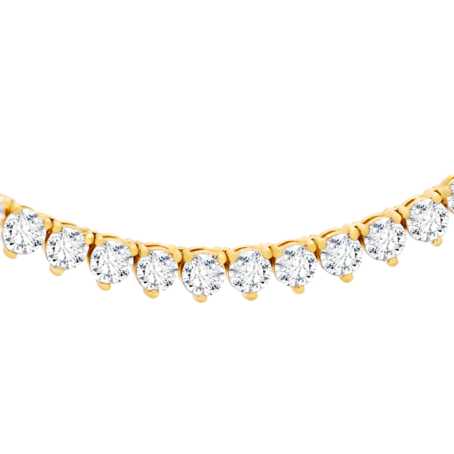 14k Gold3-Prong Lab-Grown Diamond Tennis Necklace – 16"