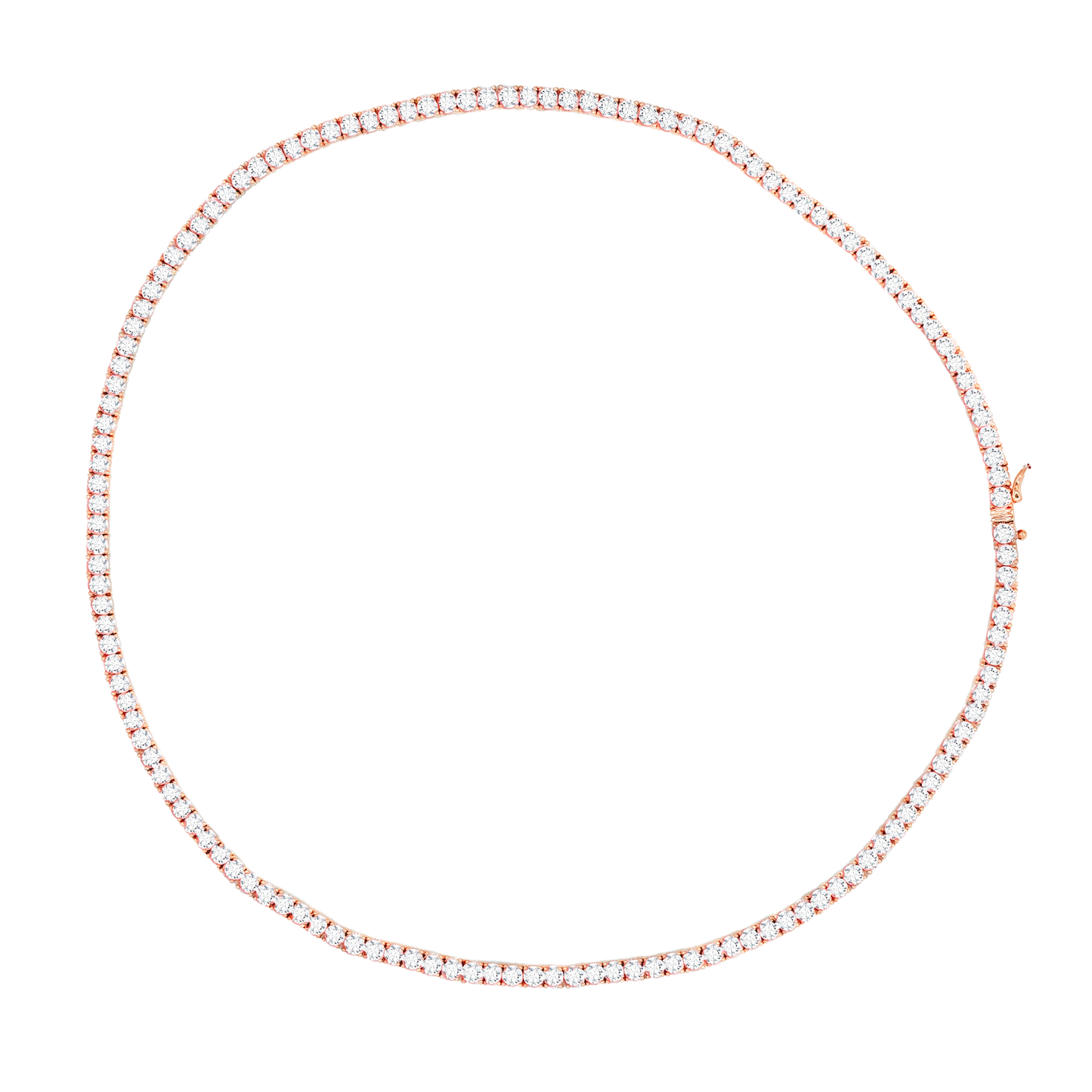 14k Gold Classic 4 Prong Lab-Grown Diamond Tennis Necklace, 16"~22"