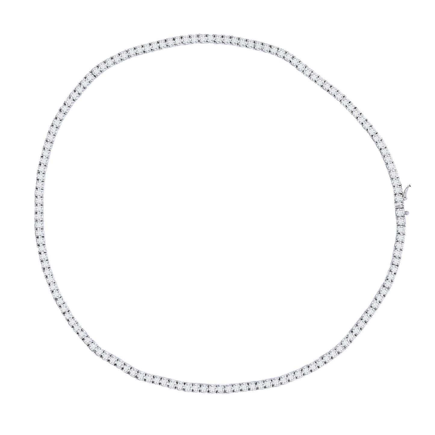14k Gold Classic 4 Prong Lab-Grown Diamond Tennis Necklace, 16"~22"