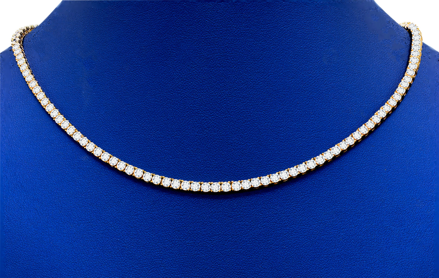 14k Gold Classic 4 Prong Lab-Grown Diamond Tennis Necklace, 16"~22"