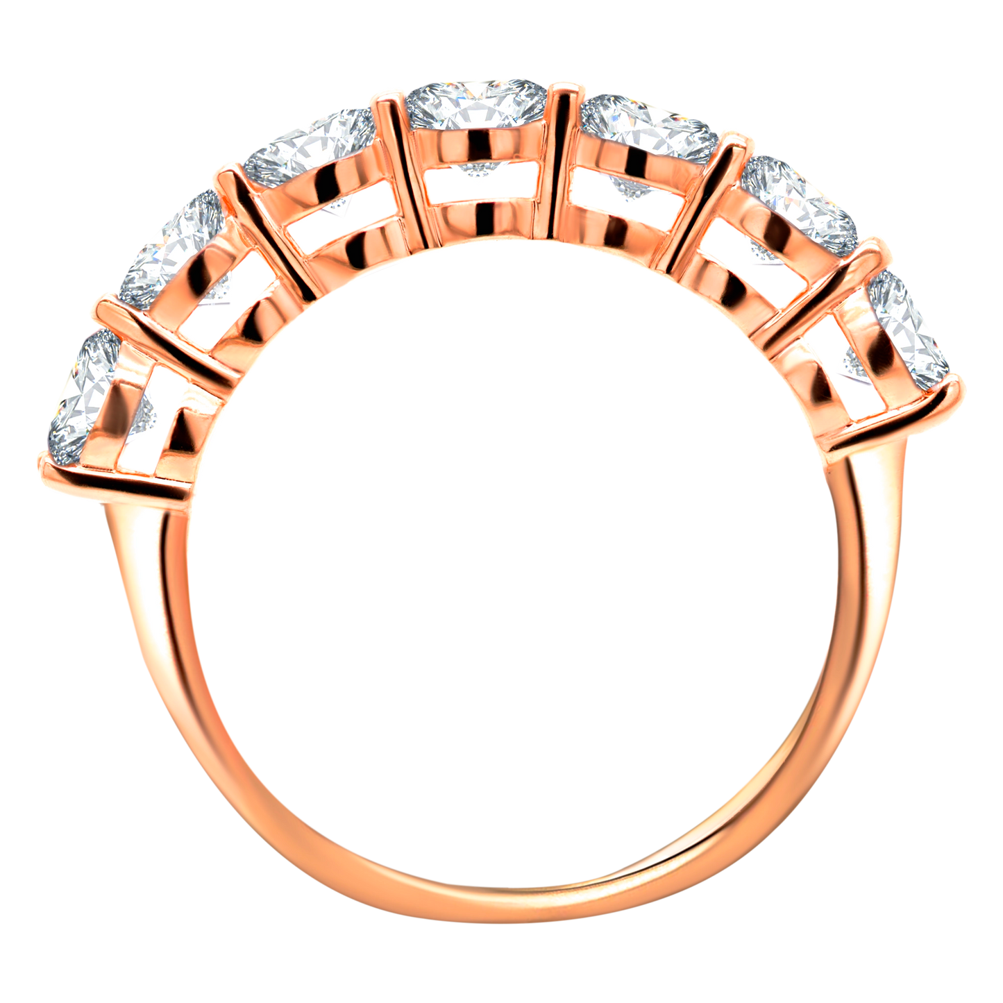 7-Stone Shared Prong Half Eternity Lab-Grown Diamond Ring