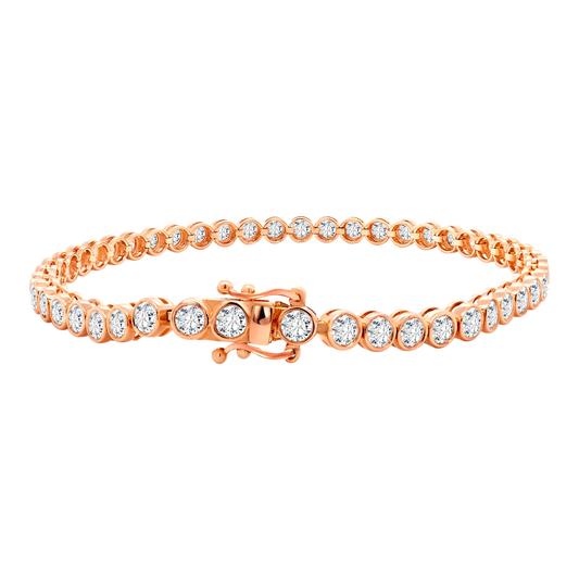 14k Gold Lab-Grown Diamond Bezel Tennis Bracelet