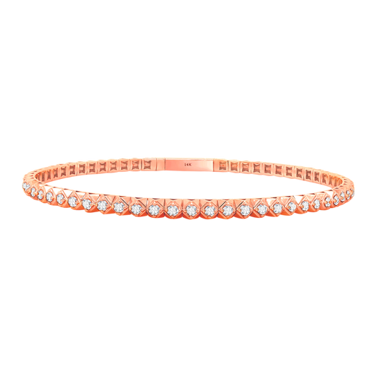 Full Setting Flex Bangle – 14K Gold Lab-Grown Diamond Bracelet