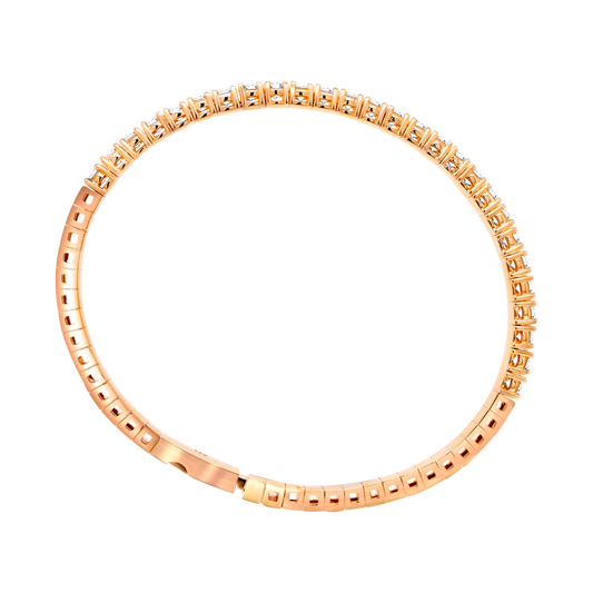 Half Setting Flex Bangle – 14K Gold Lab-Grown Diamond Bracelet