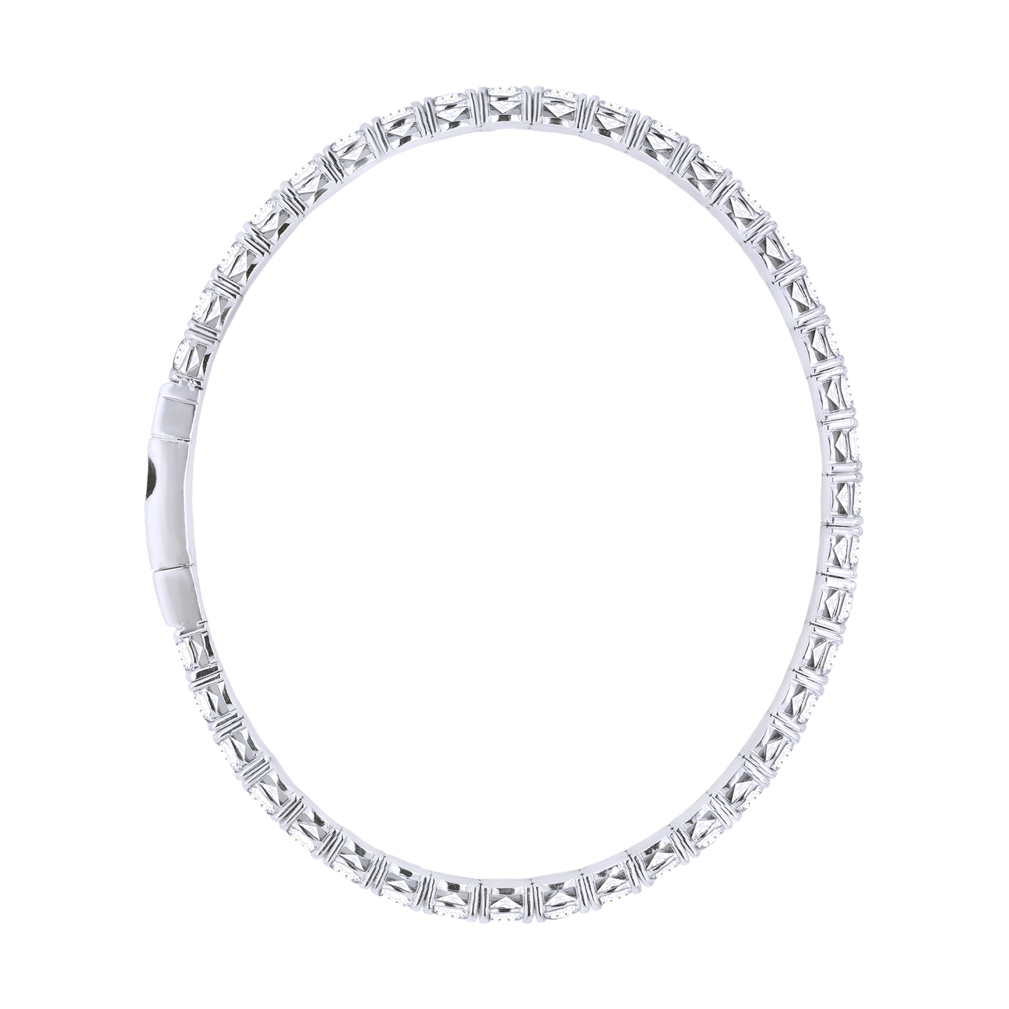 14K Gold Lab-Grown Diamond Oval Flex Bangle