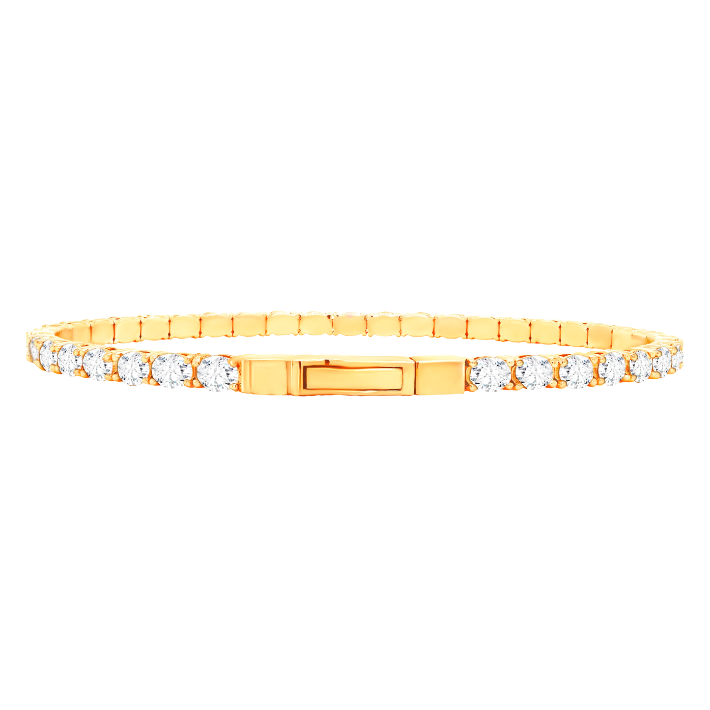 14K Gold Lab-Grown Diamond Oval Flex Bangle