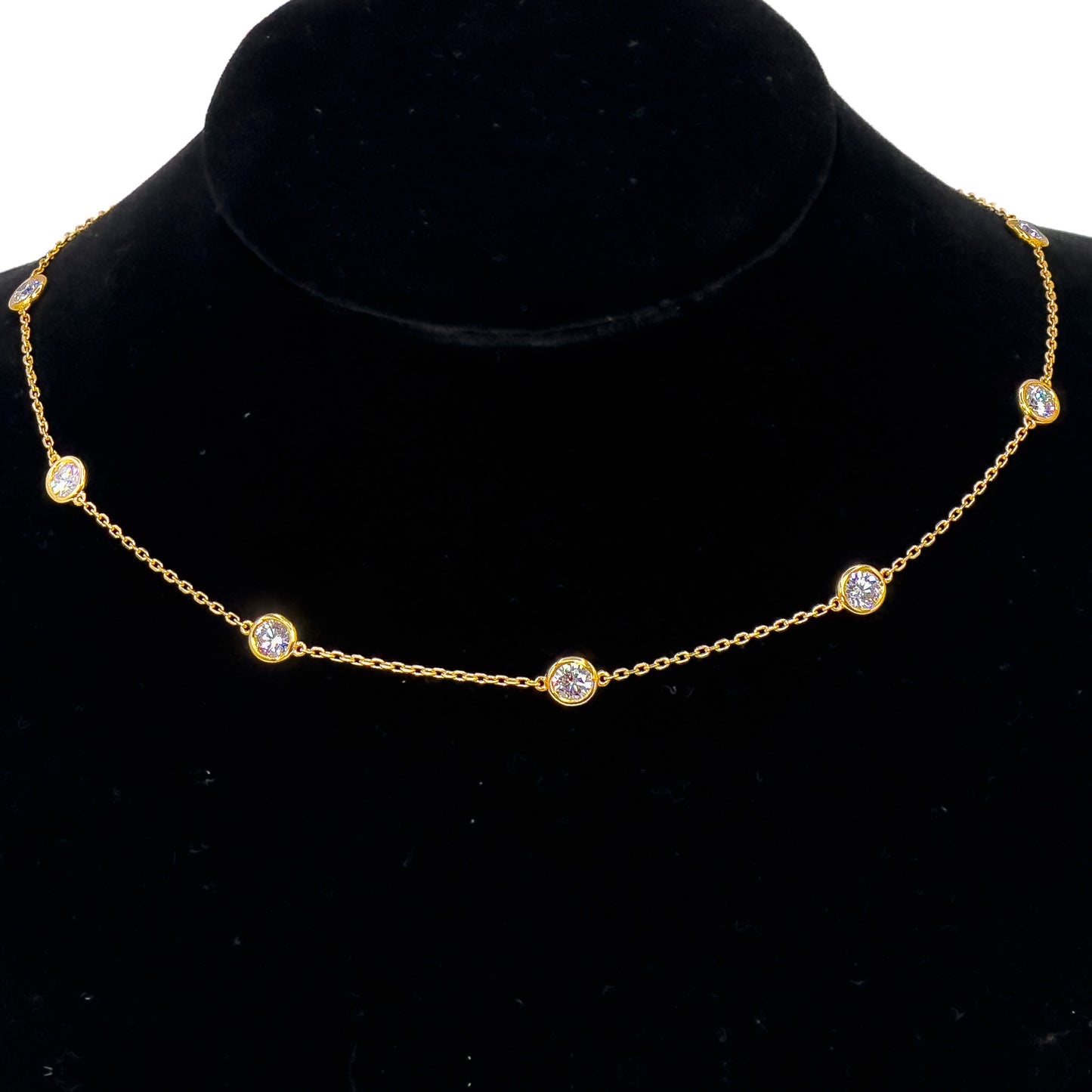 14k Gold Standard Stationed Diamond by the Yard Necklace