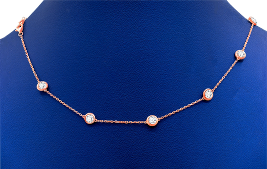 14k Gold Standard Stationed Lab-Grown Diamond by the Yard Necklace