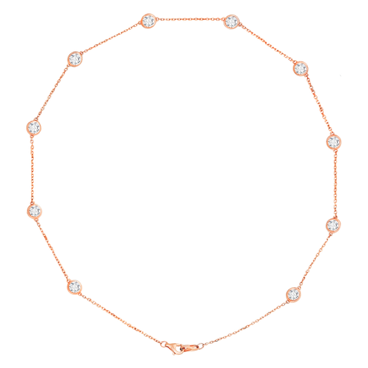 14k Gold Standard Stationed Lab-Grown Diamond by the Yard Necklace