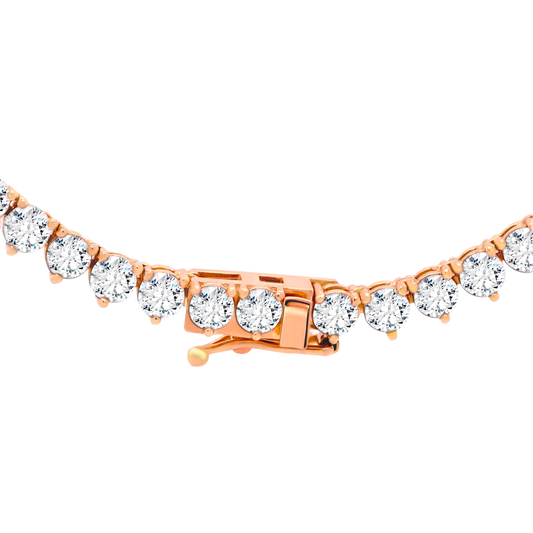 14k Gold 3-Prong Lab-Grown Diamond Tennis Necklace – 16"