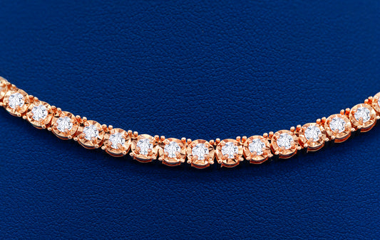 Illusion Lab-Grown Diamond Tennis Necklace – 14K Gold