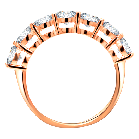 7-Stone Shared Prong Half Eternity Diamond Ring