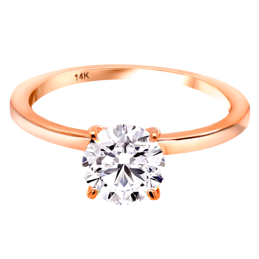 14k Gold Diamond Engagement Ring: Classic Solitaire