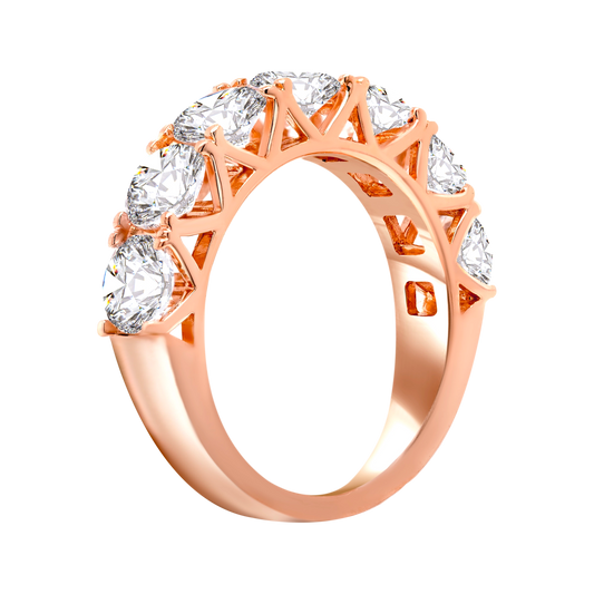 7-Stone 4-Prong Half Eternity Diamond Ring – 14k Gold