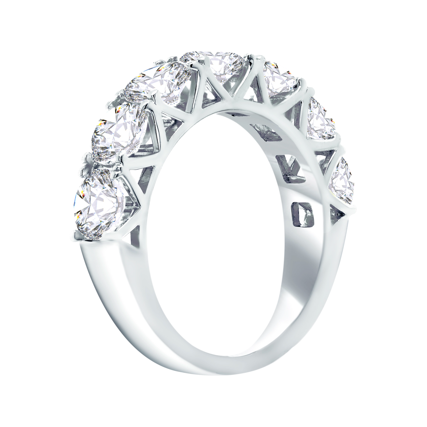 7-Stone 4-Prong Half Eternity Diamond Ring – 14k Gold