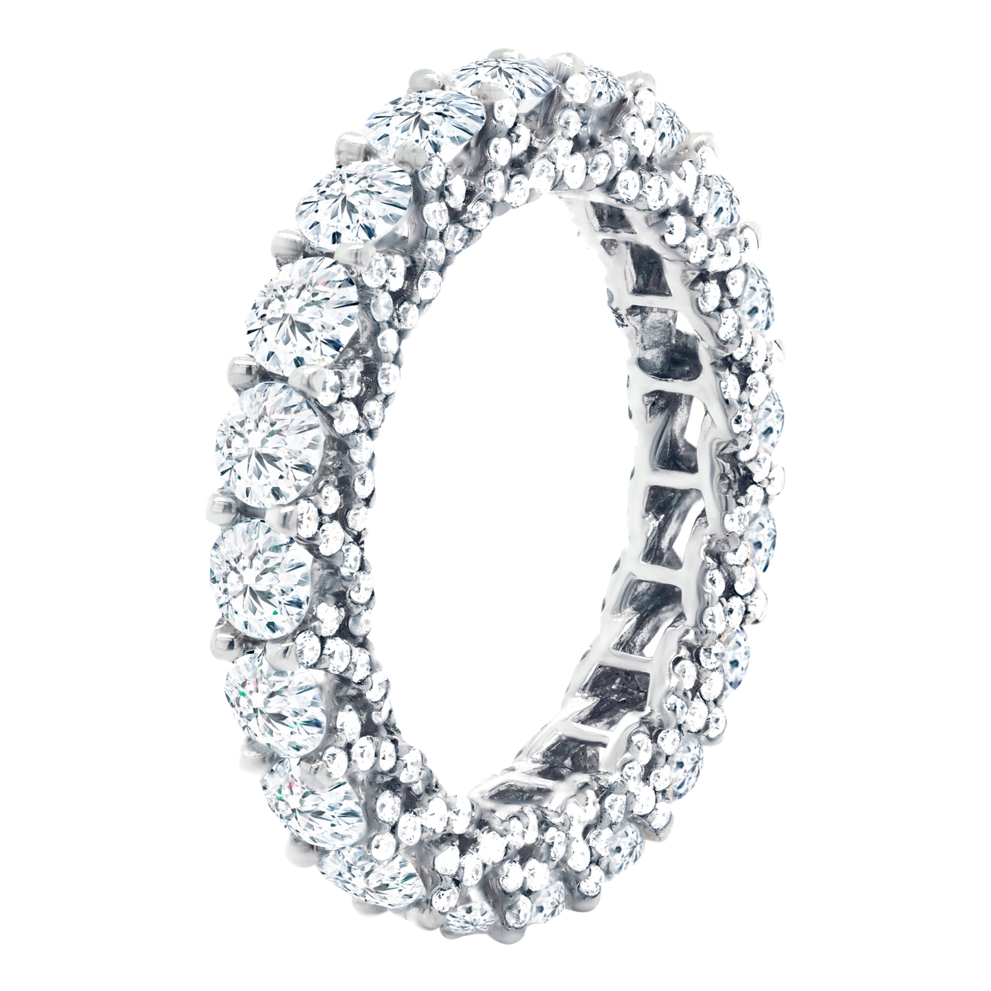 14k Gold Double Row Full Eternity Band