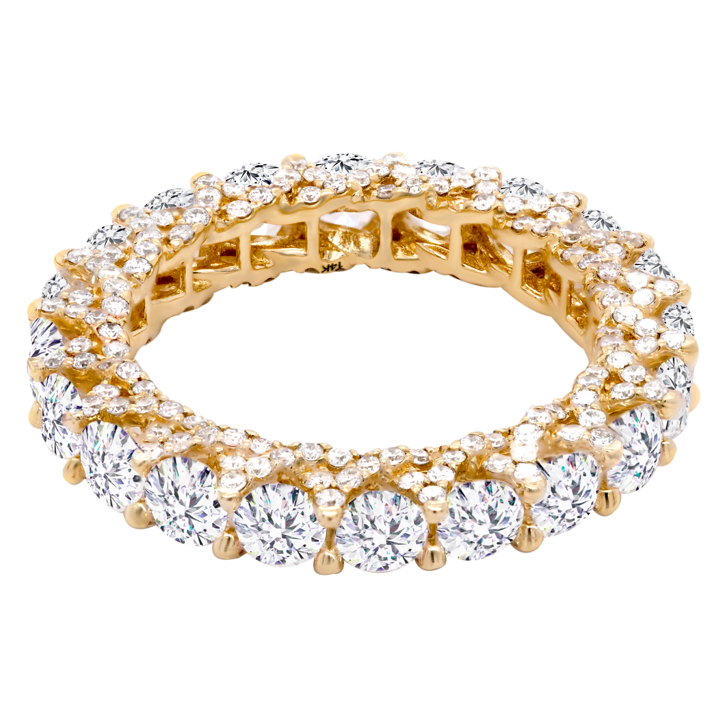 14k Gold Double Row Full Eternity Band