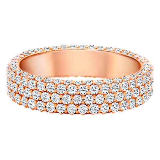 14k Gold Triple Row Eternity Band